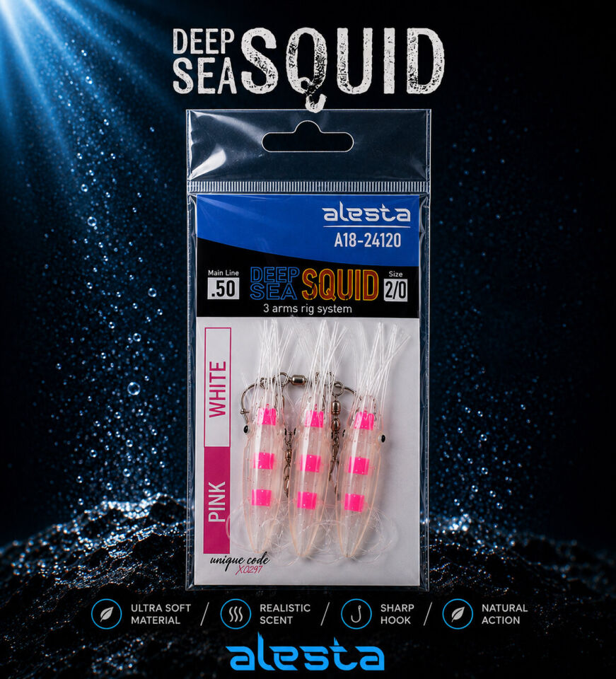 DEEP SEA SQUID X0297 3K 10CM 0.50 #2/0 WHITE PINK