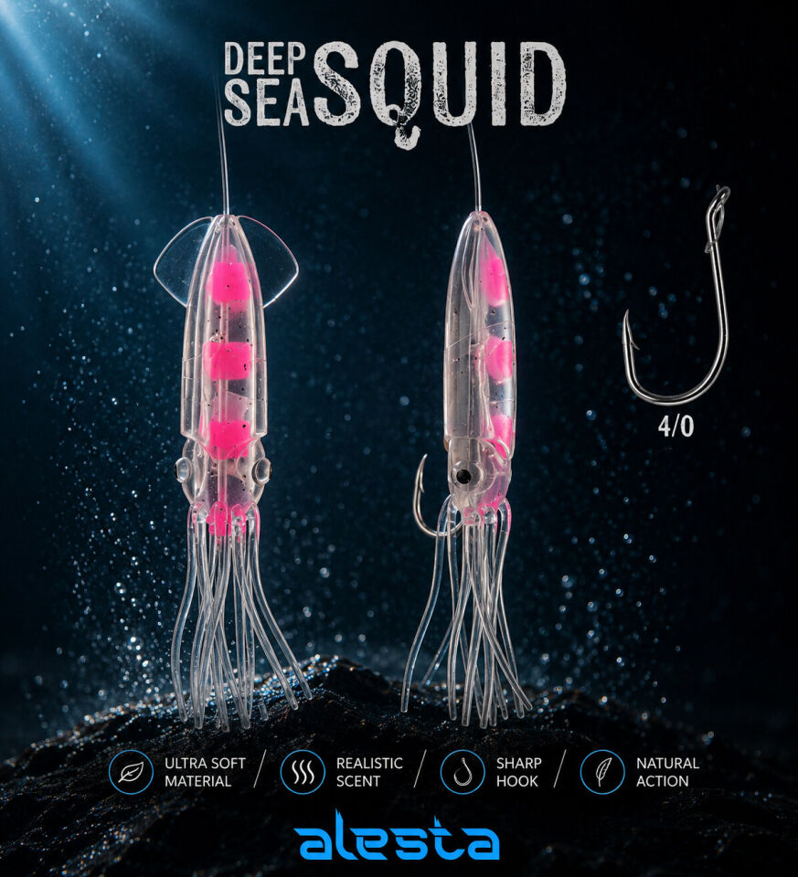 DEEP SEA SQUID X0297 3K 10CM 0.60 #4/0 WHITE PINK