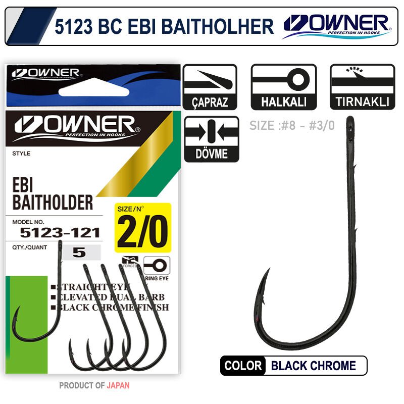 Owner 5123 Ebi Baitholder Black Chrome İğne