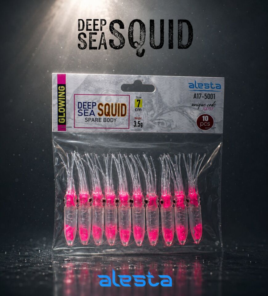 DEEP SEA SQUID BODY X6151 GLOW PINK 7CM 10P