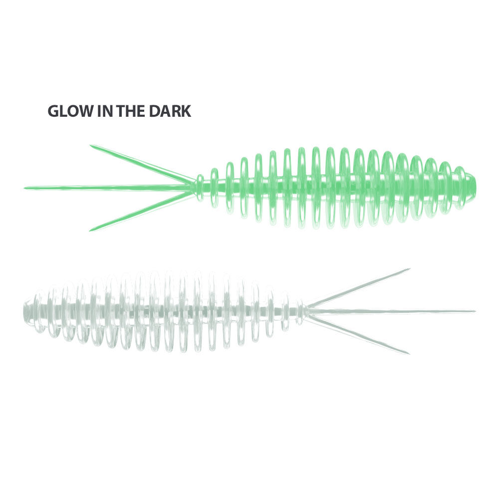 Libra Lures Turbo Worm Cheese Suni Yem 000 - GLOW UV GREEN - 56MM