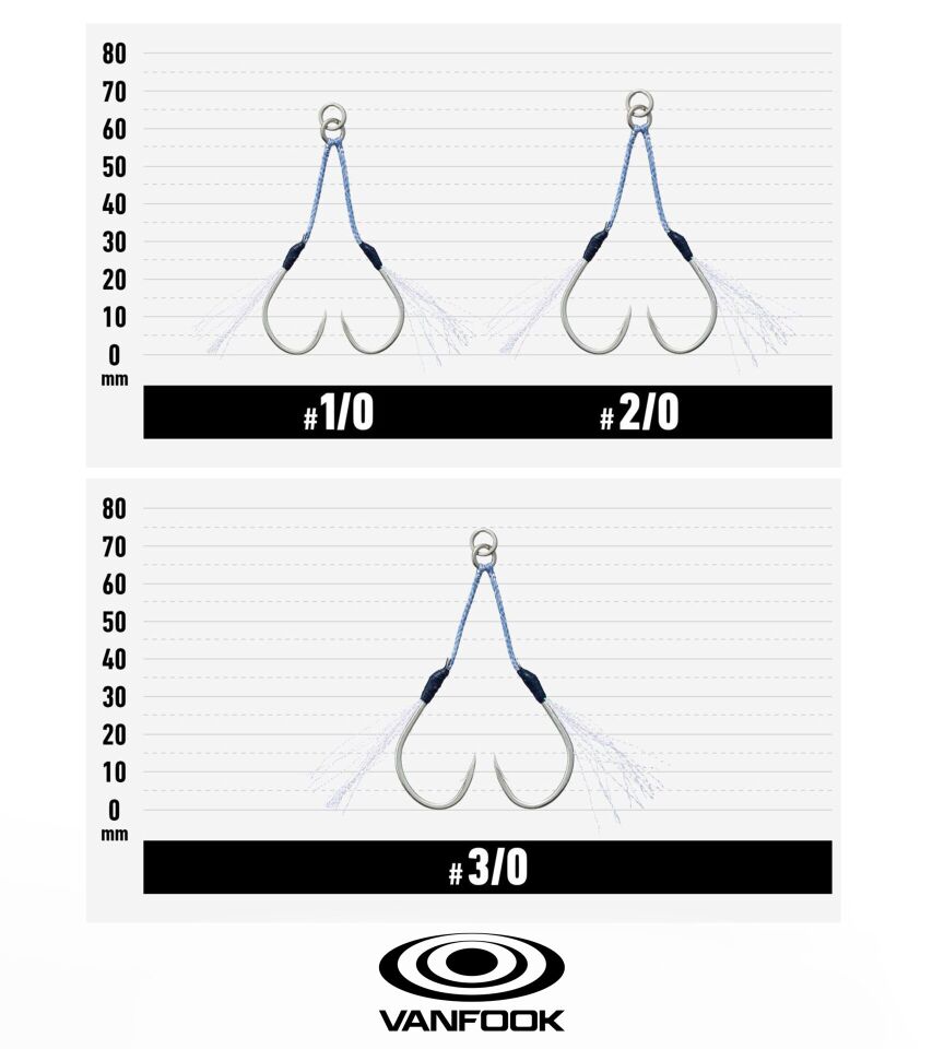 VANFOOK JGR-45 JIGEN GLITTER STD ASIS 2P #2/0
