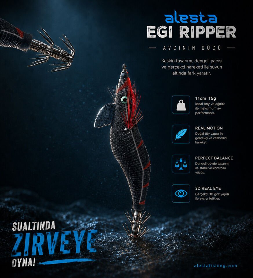 EGI RIPPER #3.0 X6753 11CM 15G SİYAH/KIRMIZI