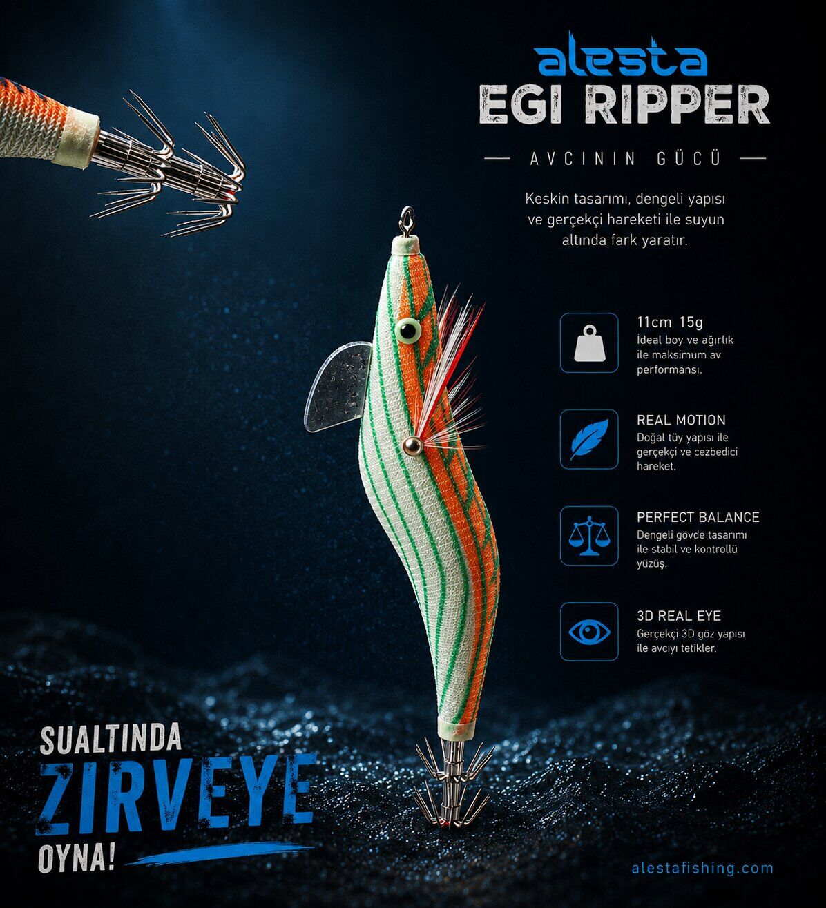 EGI RIPPER #3.0 X6753 11CM 15G BEYAZ/TURUNCU