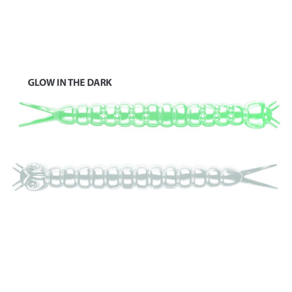 Libra Lures Slight Worm Garlic Suni Yem 000 - GLOW UV GREEN - 38MM