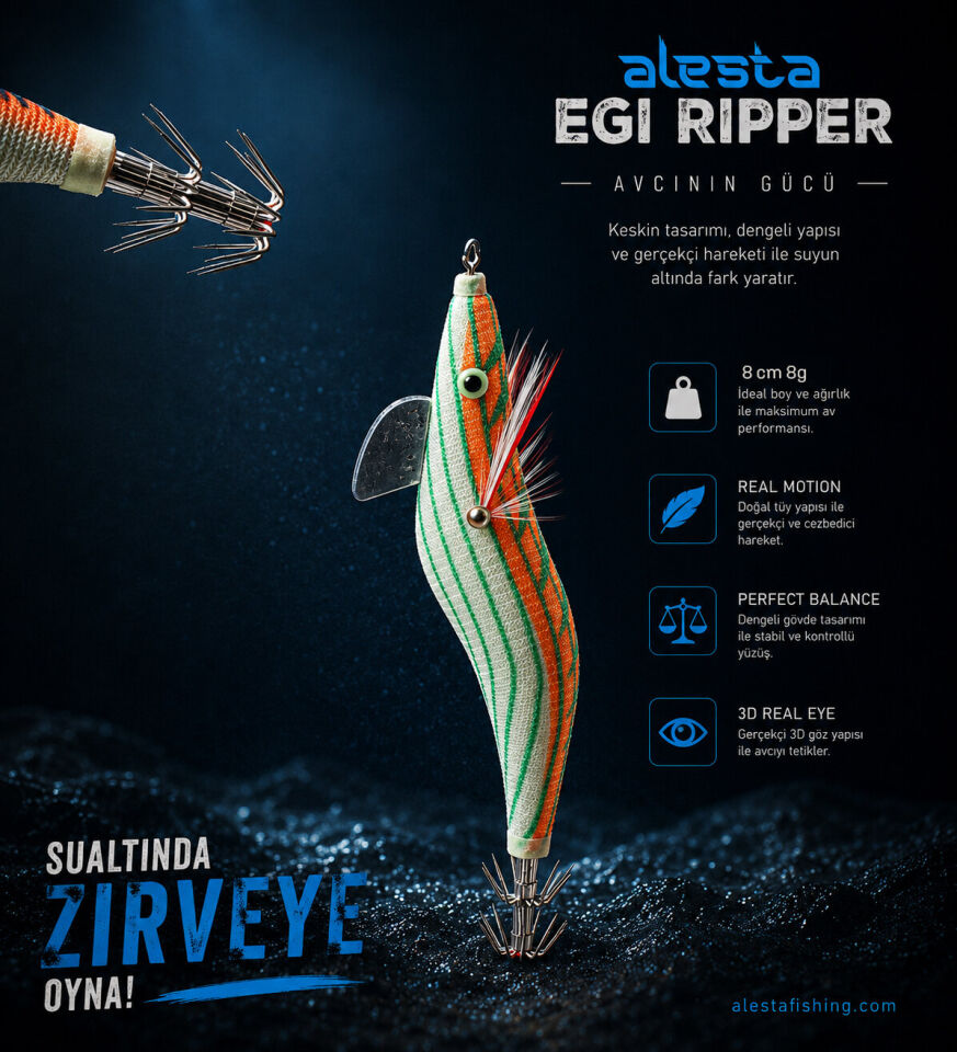 EGI RIPPER #2.0 X6751 8CM 8G BEYAZ/TURUNCU