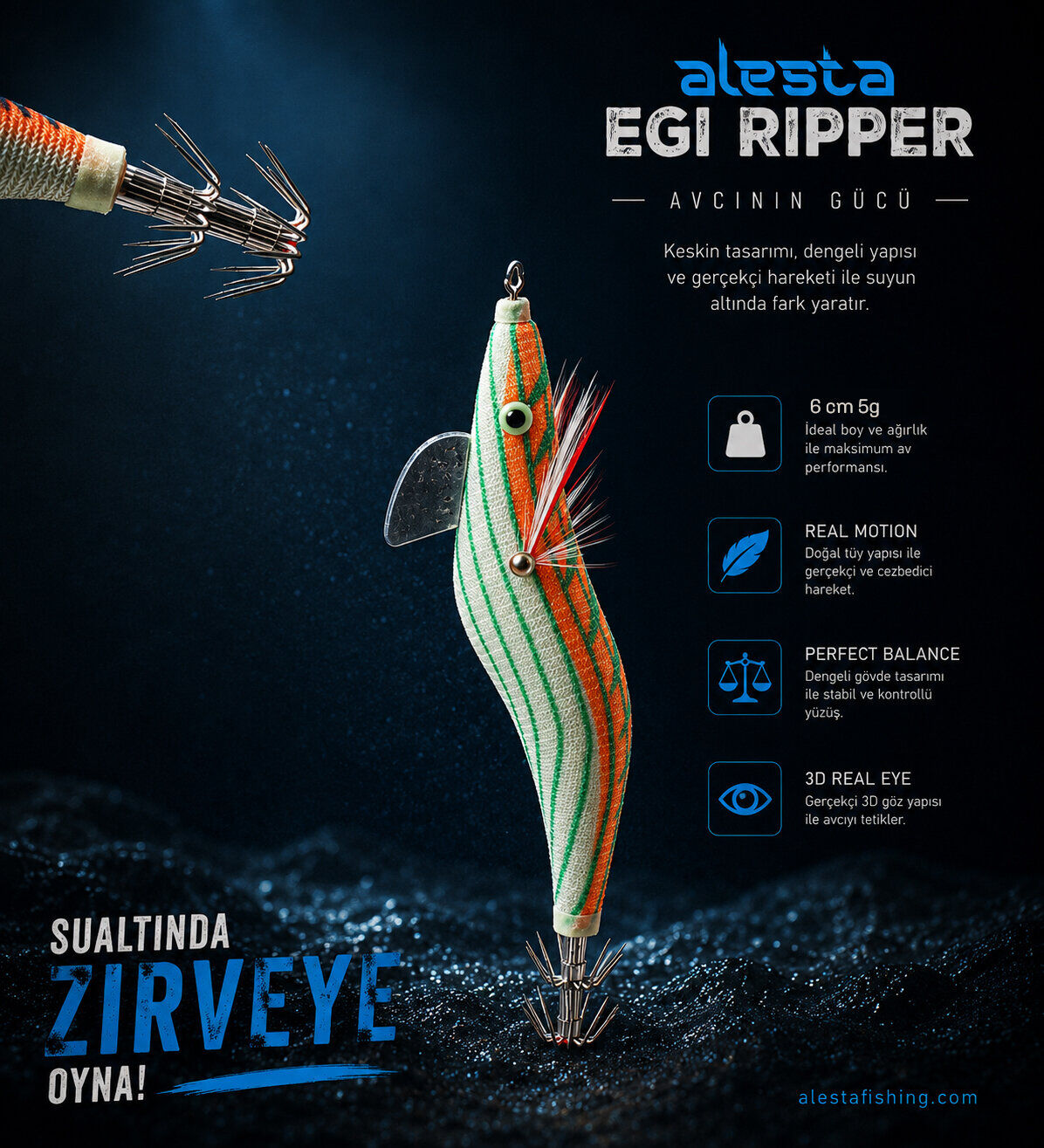 EGI RIPPER #1.5 X6750 6CM 5G BEYAZ/TURUNCU
