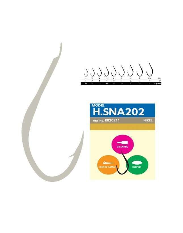 Hayabusa HSNA 202 Dövme Canlı Yem İğnesi 15li Paket Nikel