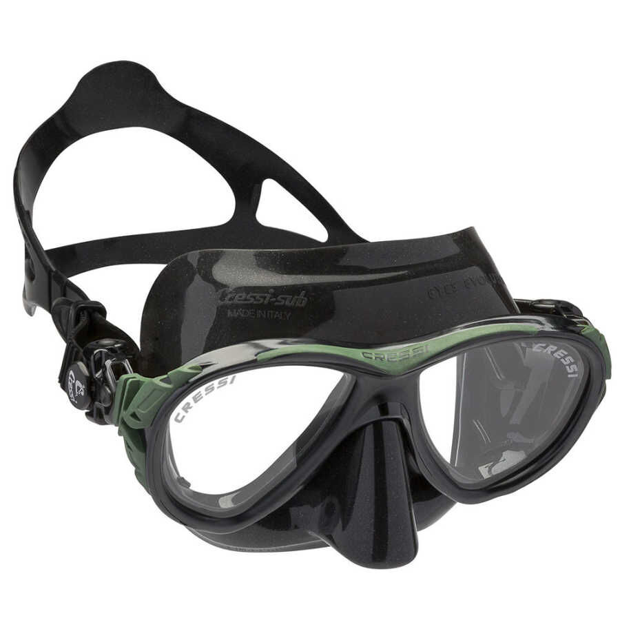 Cressi Eyes Evolution Crystal Dalış Maskesi BLACK-GREEN