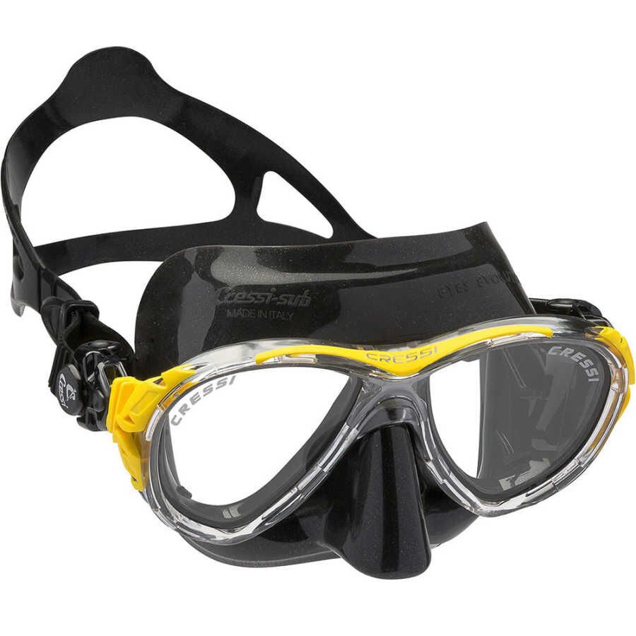 Cressi Eyes Evolution Crystal Dalış Maskesi BLACK-YELLOW