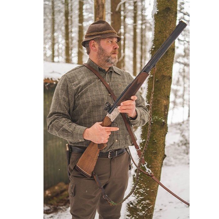 T. OS-Trachten Haki Kareli Uzun Kollu Gömlek 43/44