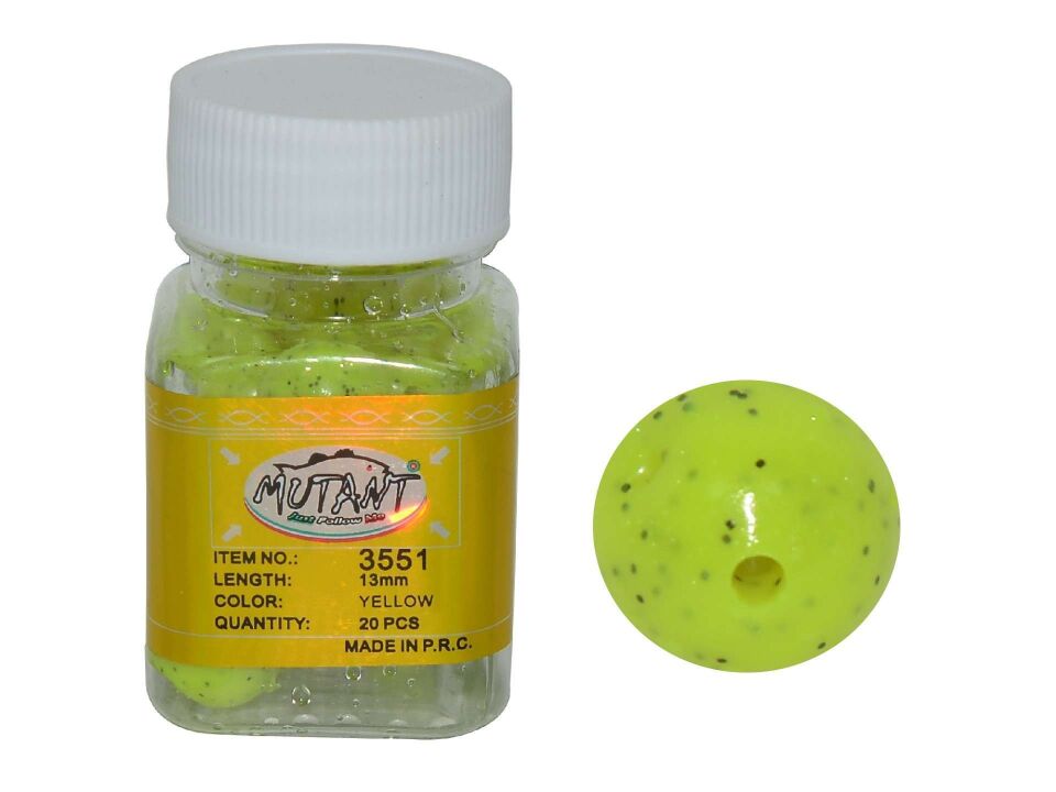 Mutant 3551 Walker Aromalı Silikon Boili 20li Kutu Suni Balık Yemi SARı