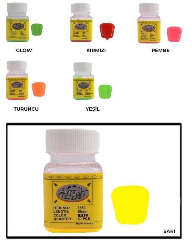 Mutant 3560 Silikon Pop Corn Aromalı Mısır 50li Kutu Sazan Yemi