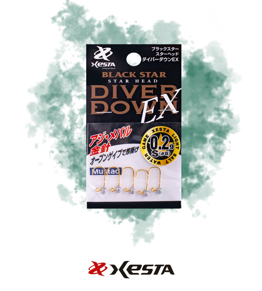XESTA STAR HEAD DIVER DOWN EX JIGHEAD S #8 5P 0.2G