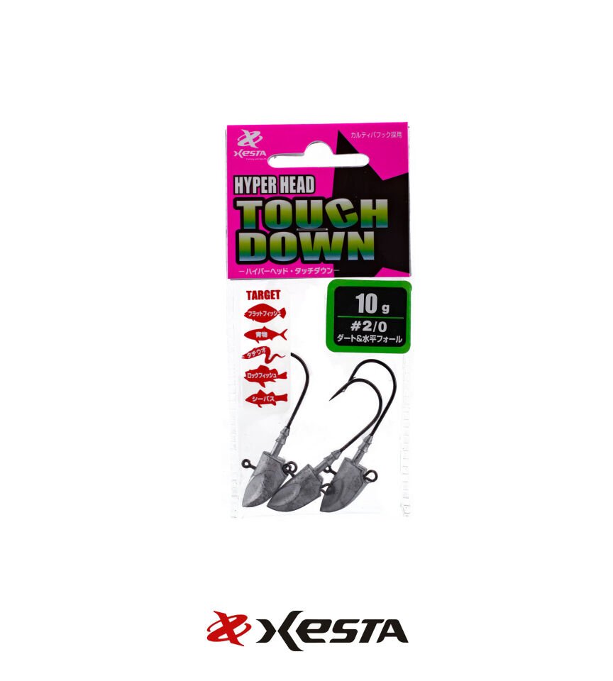XESTA HYPER HEAD TOUCH DOWN JIGHEAD #2/0 2P 10G