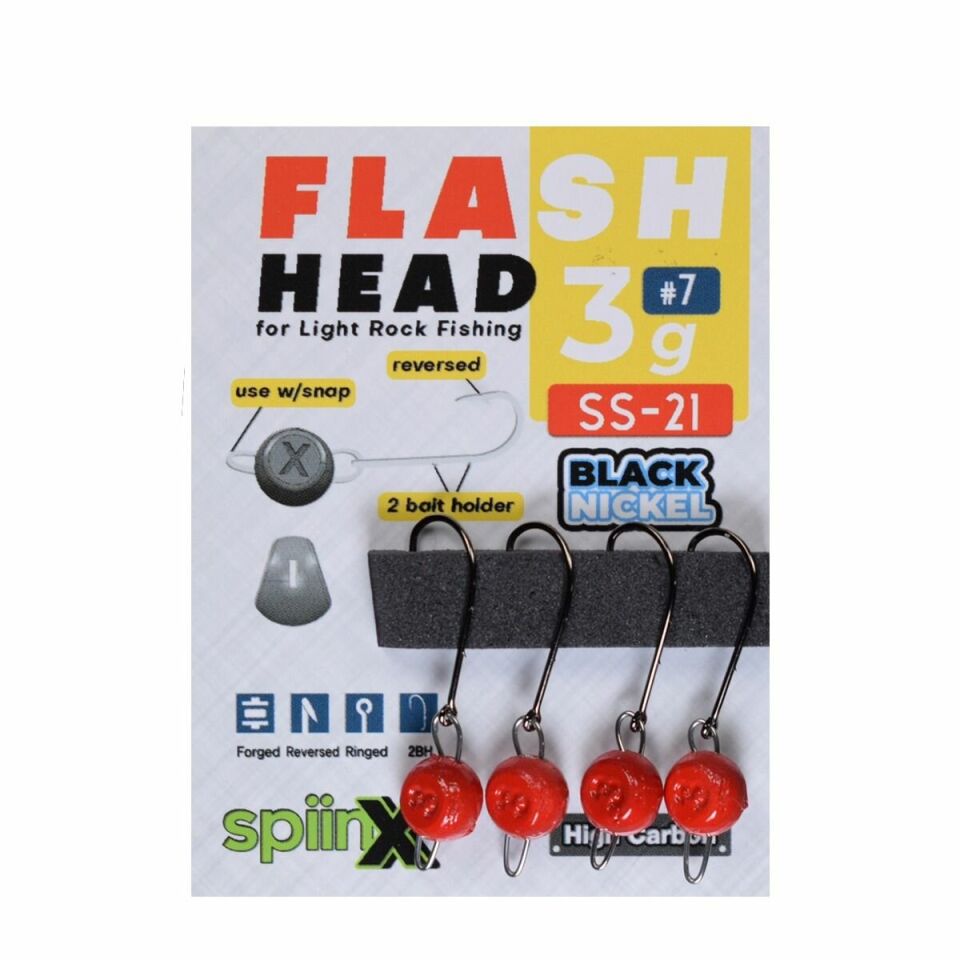 SPIINX FLASH HEAD JIGHEAD KIRMIZI  5G #7 4P