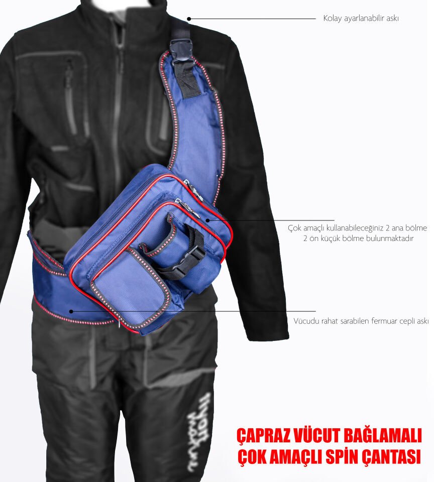 ÇAPRAZ SPIN ÇANTA 2 GÖZ LACİVERT