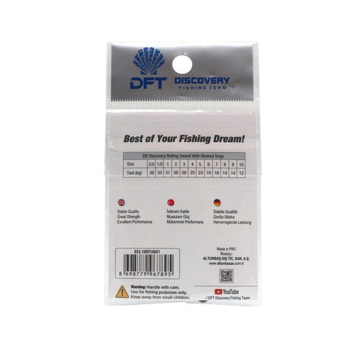 T. DFT Klipsli Bilyeli Fırdöndü - Siyah No:1/0 1/10