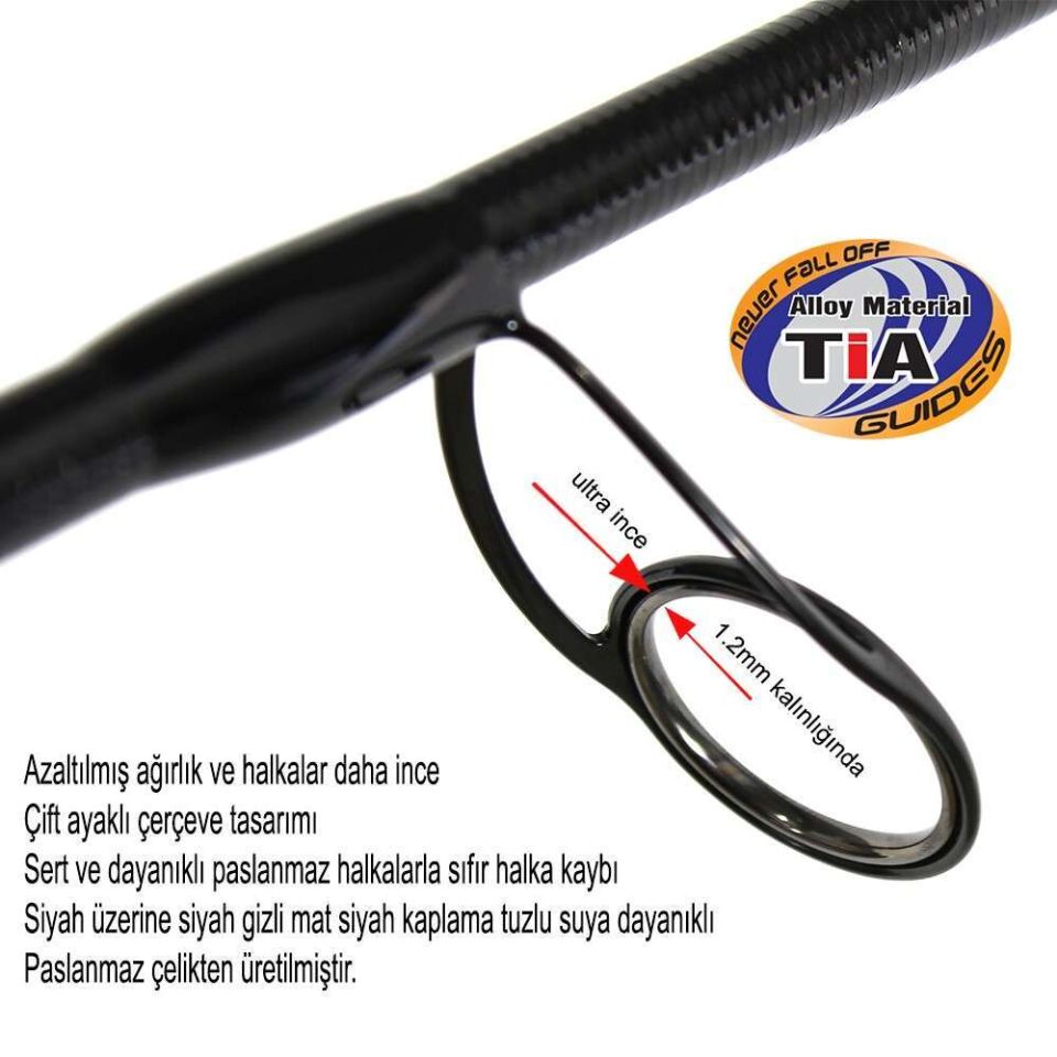 Captain 1368 Rubby 2 Parça Spin Kamış 5-20gr Atar