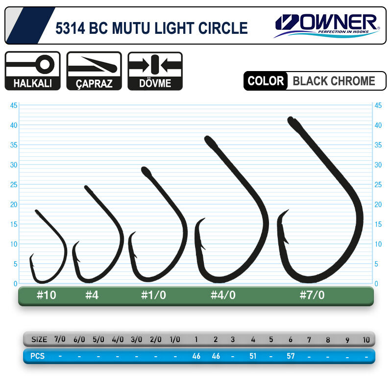 Owner 5314 Mutu Light Black Chrome İğne