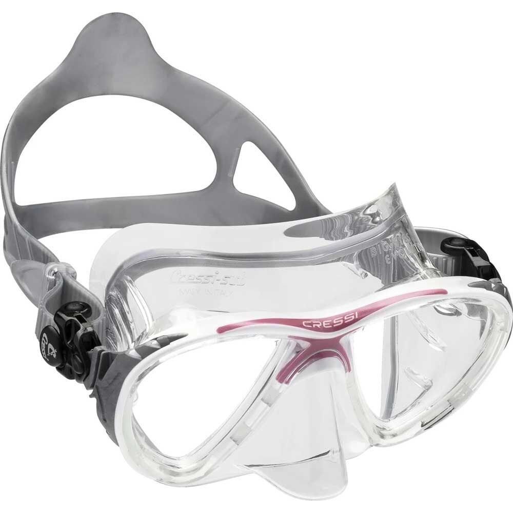 Cressi Big Eyes Evolution Crystal Dalış Maskesi CLEAR-PINK