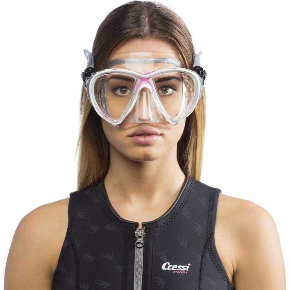 Cressi Big Eyes Evolution Crystal Dalış Maskesi CLEAR-PINK