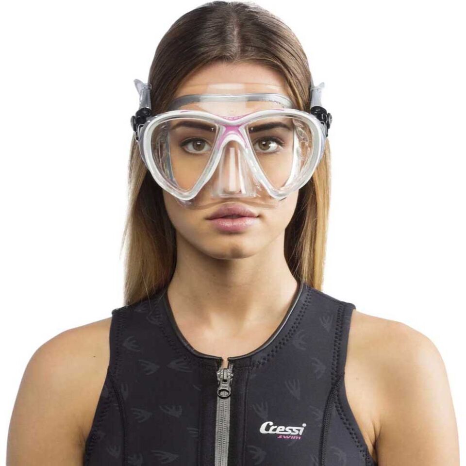 Cressi Big Eyes Evolution Crystal Dalış Maskesi CLEAR-PINK