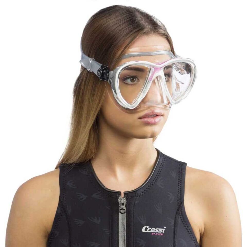 Cressi Big Eyes Evolution Crystal Dalış Maskesi CLEAR-PINK