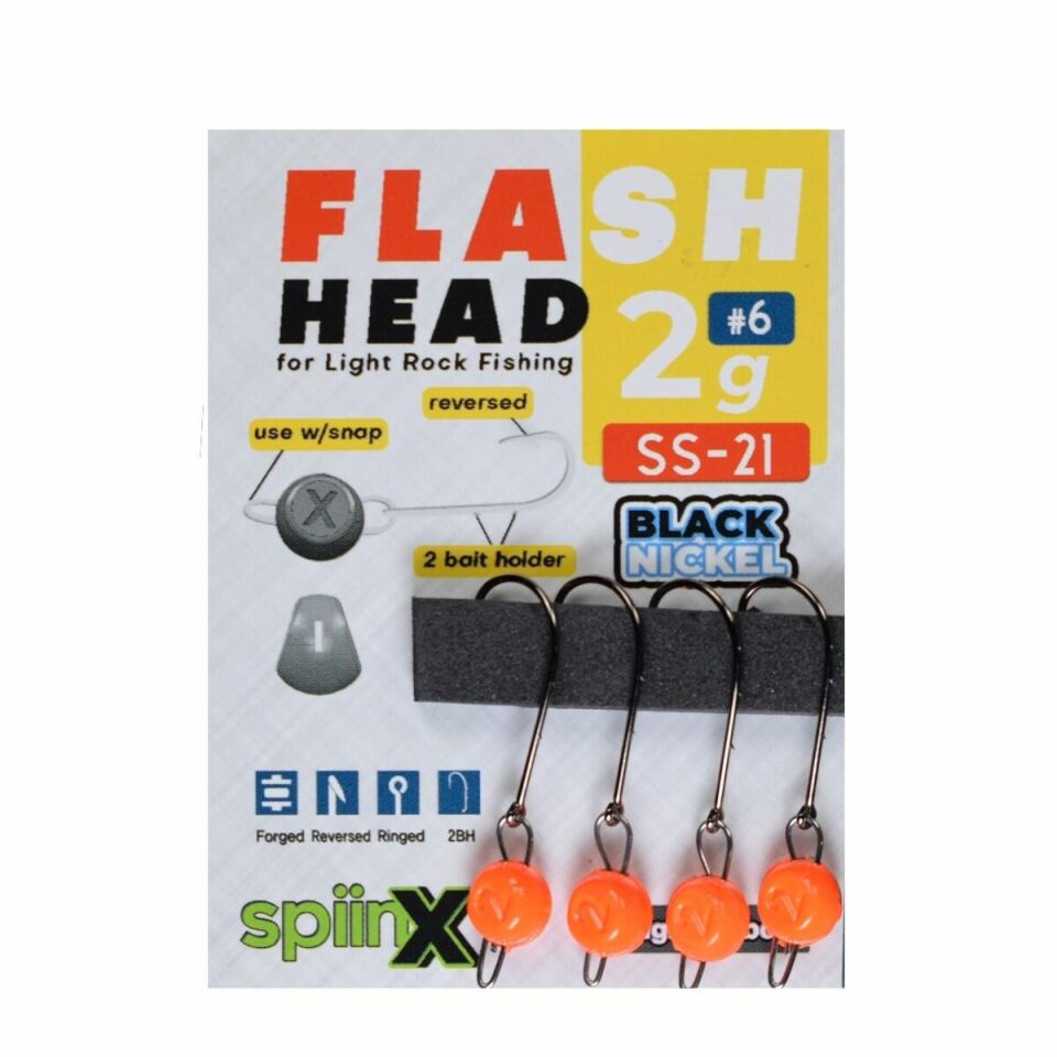 SPIINX FLASH HEAD JIGHEAD UV TURUNCU 3.5G #8 4P