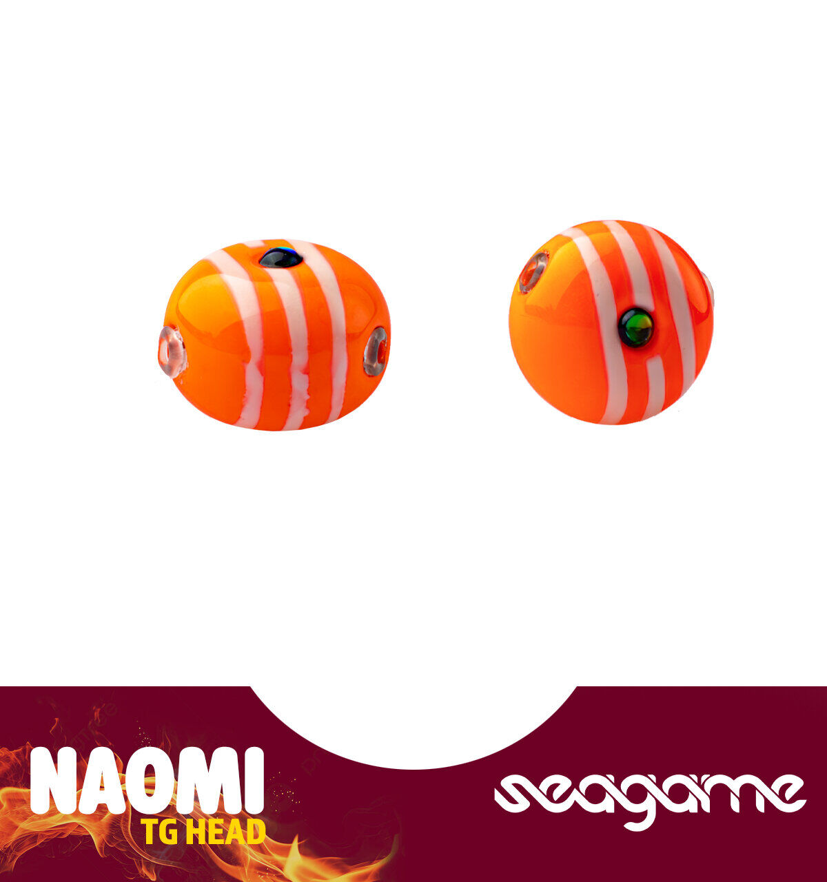 SEAGAME NAOMI TG HEAD 100G #219 ORANGE STRIPE WHITE