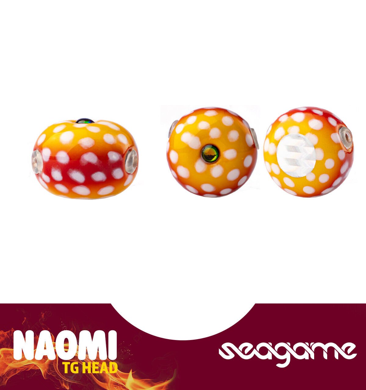 SEAGAME NAOMI TG HEAD 60G #211 ORANGE RED DOT GLOW
