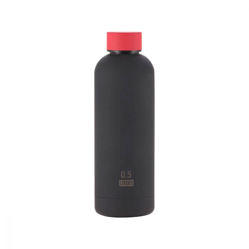 Cressi Kauçuk Kaplı Termal Suluk SİYAH - KIRMIZI - 500 ML