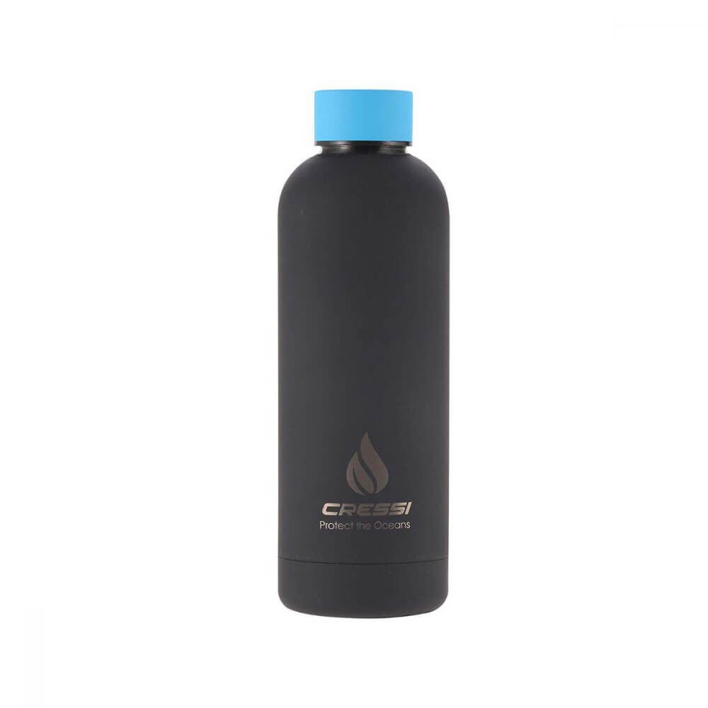 Cressi Kauçuk Kaplı Termal Suluk 500 ML - SİYAH - MAVİ