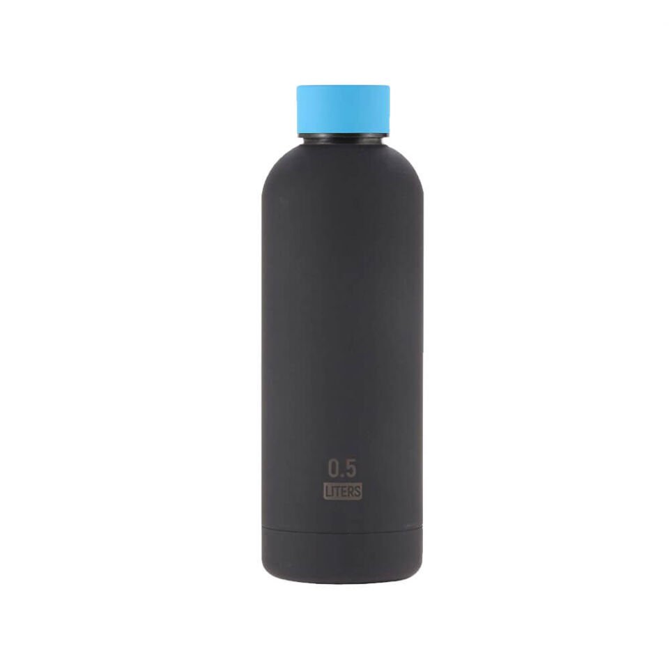 Cressi Kauçuk Kaplı Termal Suluk 500 ML - SİYAH - MAVİ
