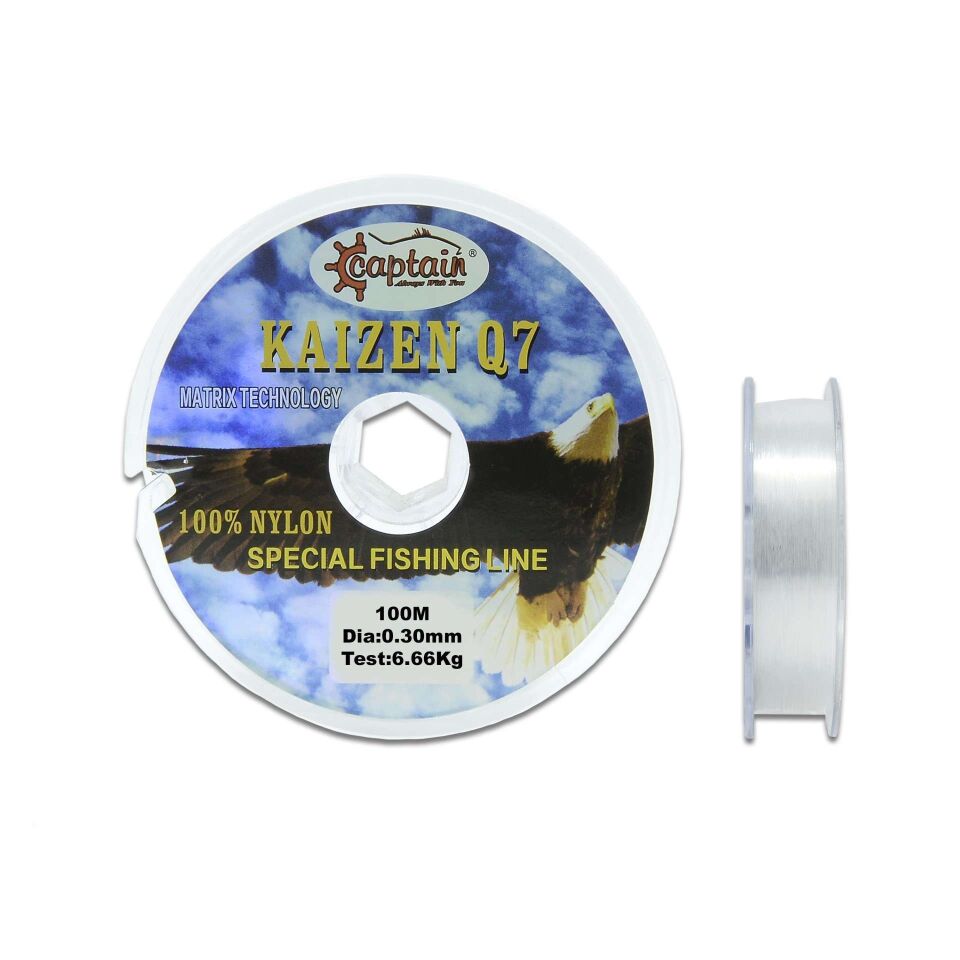 Captain Q7 Kaizen 100mt Monofilament Misina Beyaz Standart - 0.20 MM