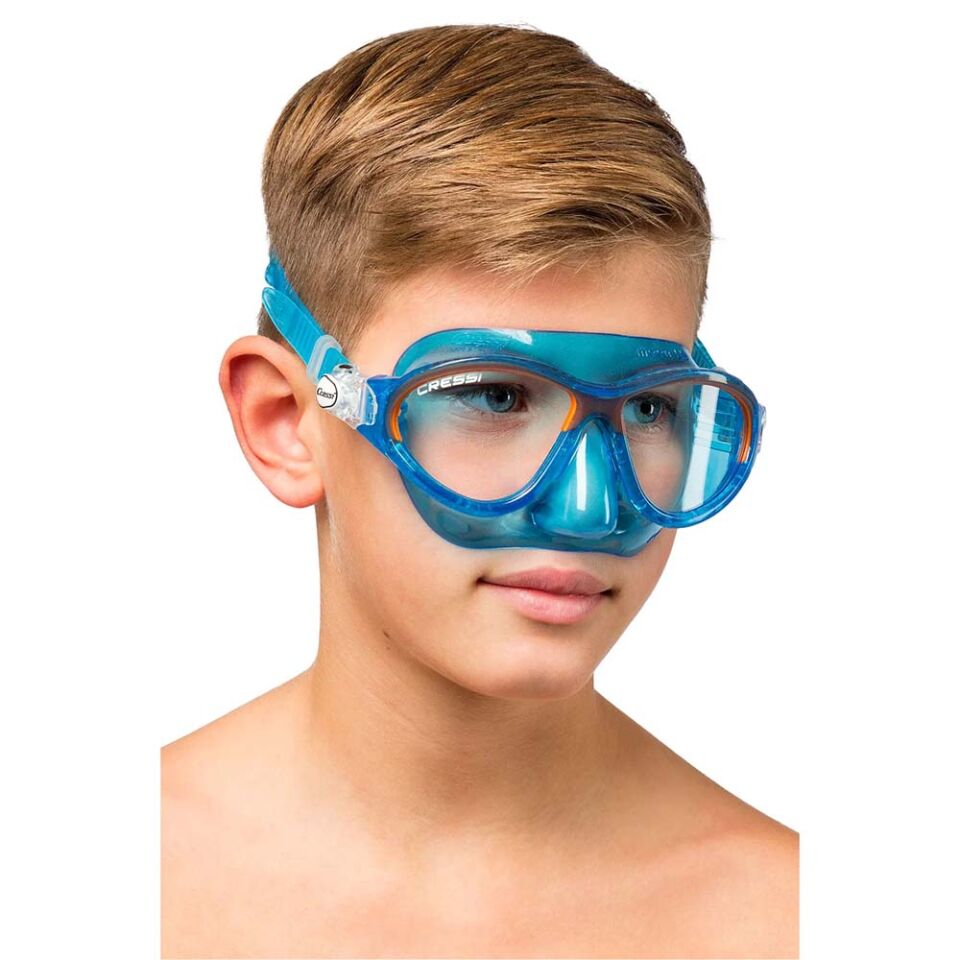 Cressi Moon Çocuk Yüzme ve Dalış Maskesi 5-10 YAŞ - BLUE - ORANGE