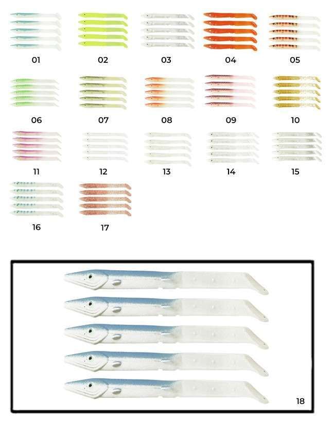 Captain 3598 Elegant 10cm Silikon Zargana 5li Paket Suni Yem 18