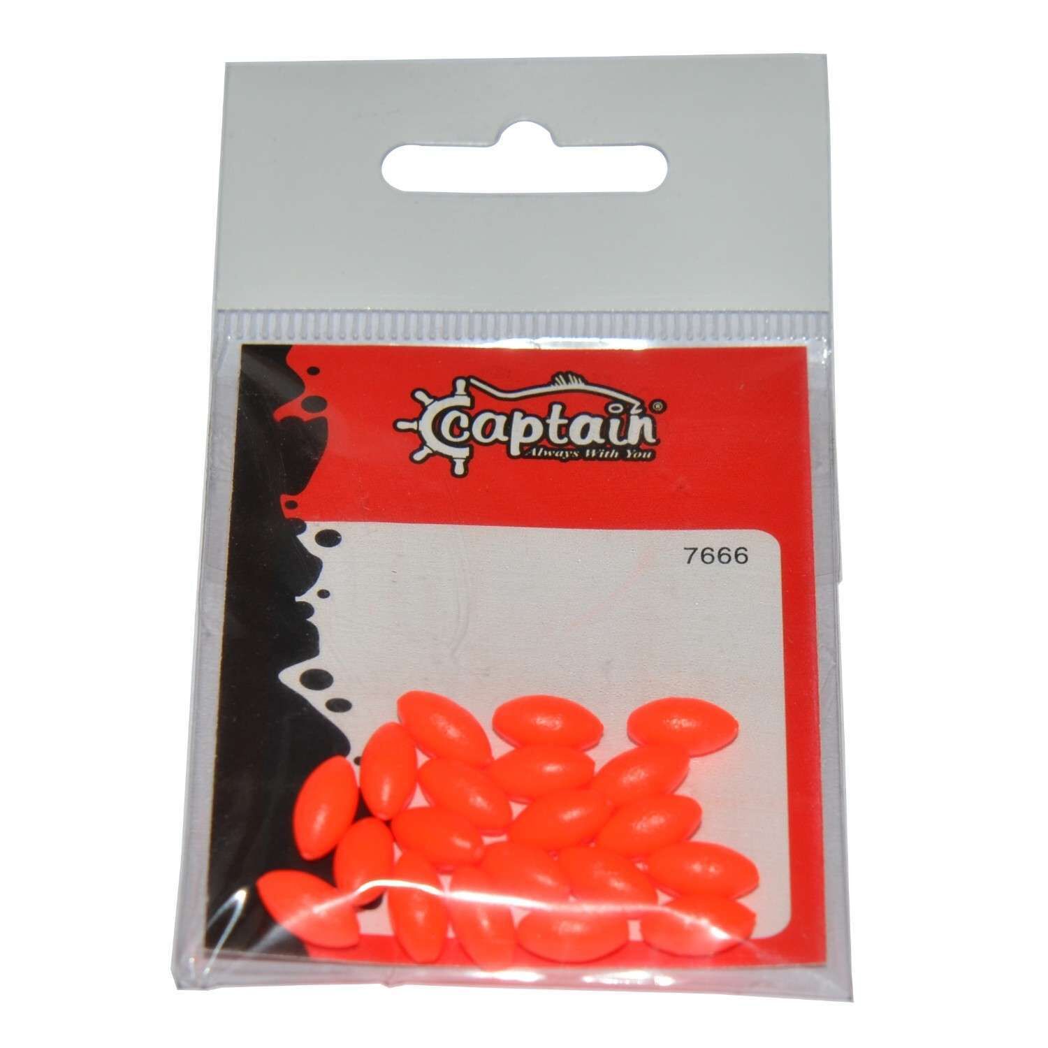 Captain 7666 Renkli Boncuk Oval 110mm Silikon Boncuk 20li Paket KIRMIZI