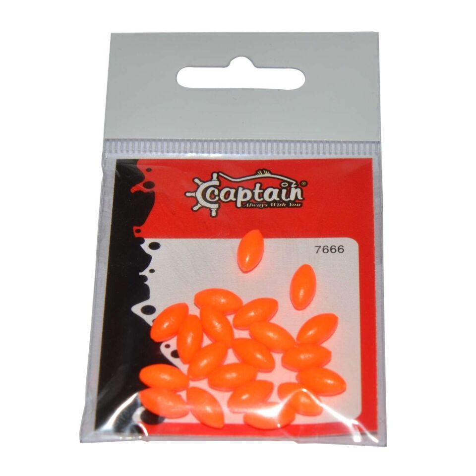 Captain 7666 Renkli Boncuk Oval 110mm Silikon Boncuk 20li Paket Turuncu