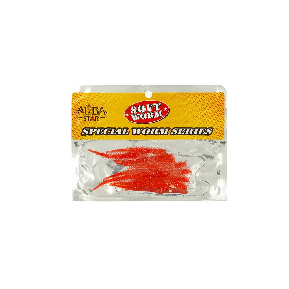 Albastar Special Worm Sahte Kurt 5CM - KIRMIZI