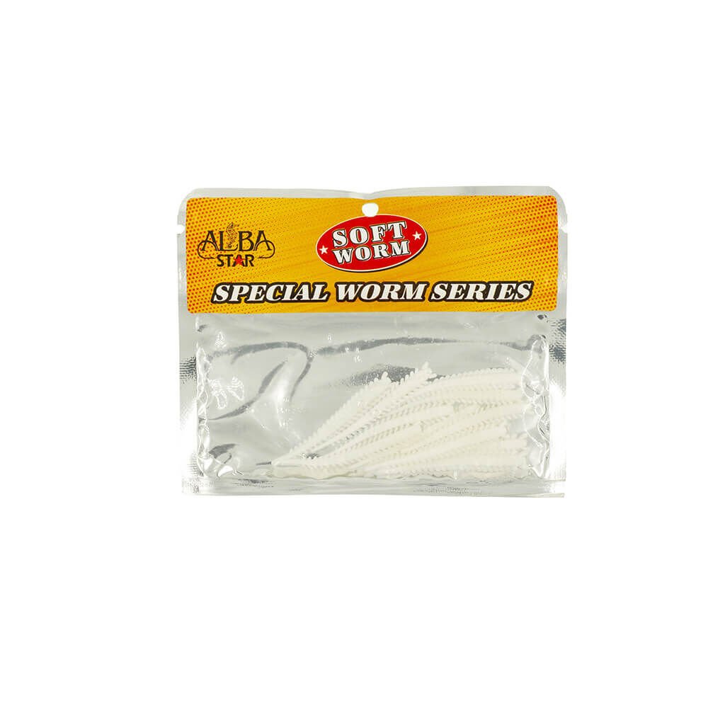 Albastar Special Worm Sahte Kurt Beyaz - 5CM