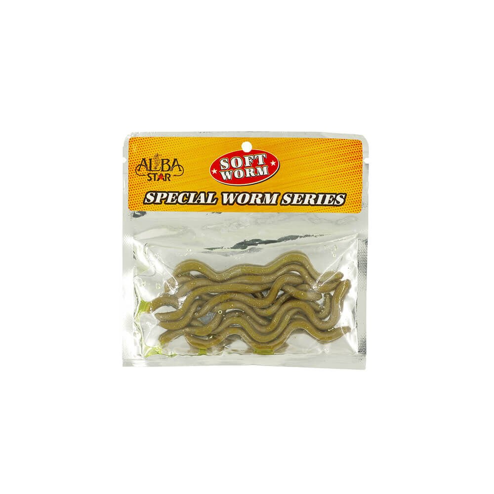 Albastar Soft Special Worm Sahte Kurt 10CM - Haki