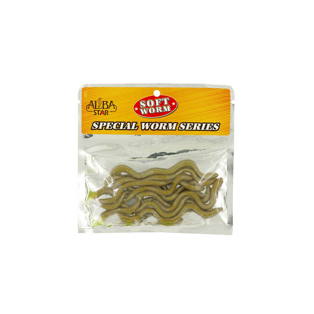 Albastar Soft Special Worm Sahte Kurt 10CM - Haki