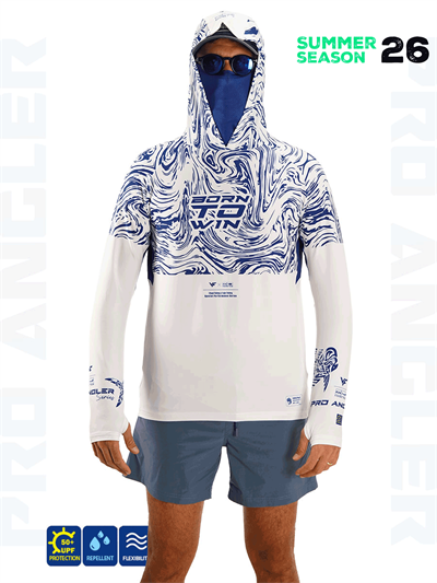 Fujin Pro Angler S26 Buff&Hoodie Izohips White Blue