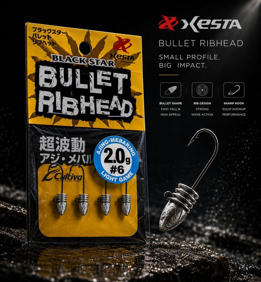 XESTA BULLET RIBHEAD JIG HEAD #6 4P 2.0G