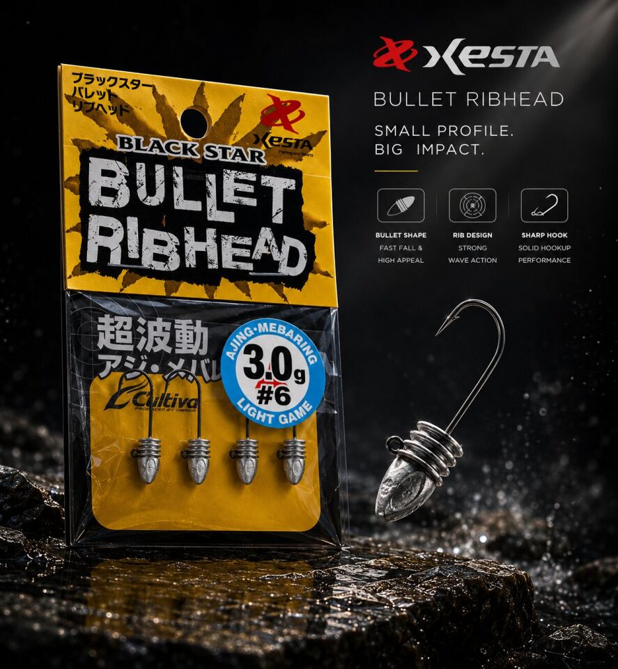 XESTA BULLET RIBHEAD JIG HEAD #6 4P 3.0G