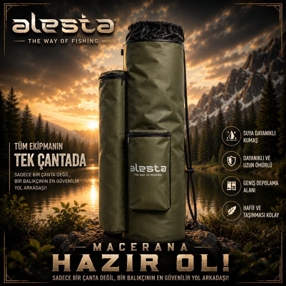 ÇOK AMAÇLI KAMIŞ VE MALZEME ÇANTASI 90X22CM HAKİ