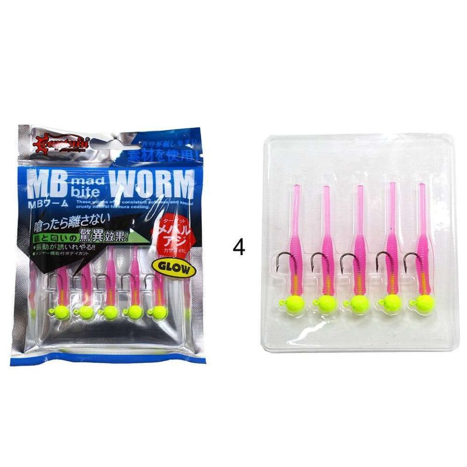 Captain 3521 Mini Worm 45cm Jig Headli LRF Silikon Yem 5li SET