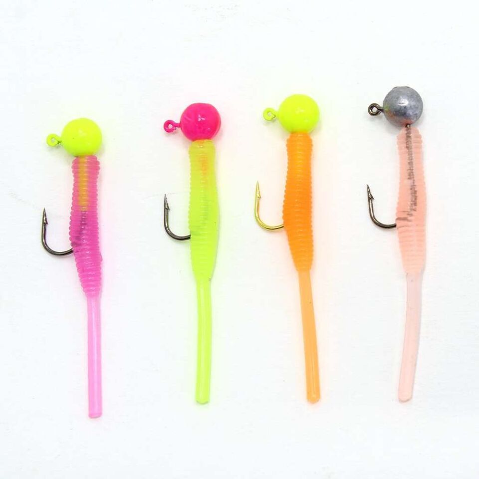 Captain 3521 Mini Worm 45cm Jig Headli LRF Silikon Yem 5li SET
