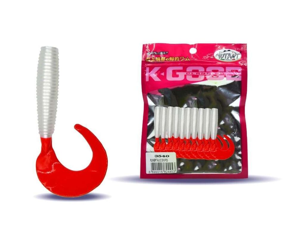 Mutant 3540 Micro Snap 6cm Levrek Silikonu 10lu Paket Suni Yem BEYAZKıRMZ